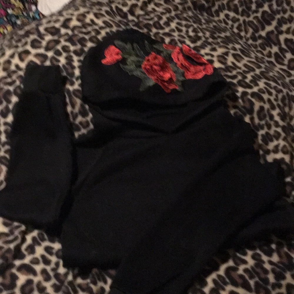 NWOT Rose Appliqué Hoodie